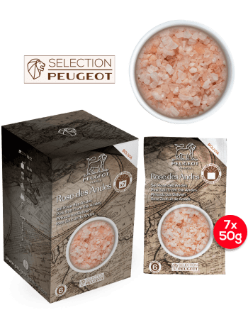 Sel rose - Gros sel rose de cuisine de Bolivie, 350g - 7 sachets fraicheur de 50g