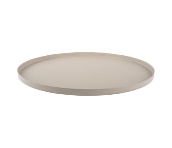 Plateau Rond Métal Doré 48 Cm MACOSA - Décoration Élégante Table Ou Buffet