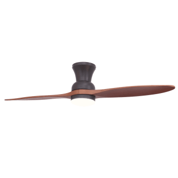 DUPLO - Ventilatore da soffitto nero/legno per esterni 20W 107cm
