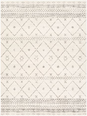 Mya - Etnhischer Berber Teppich Weiß/Grau 140x200