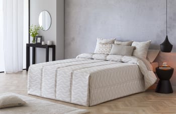 Edredón confort acolchado 200 gr jacquard gris cama 135 (190x265 cm) TURIA