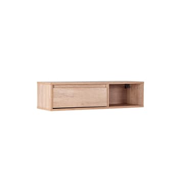 Oslo - Recibidor flotante de madera natural 80 x 20,2 cm