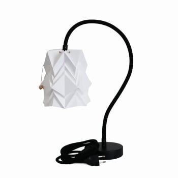 KIKYO - Lampe de Table avec pied flexible et petit abat-jour en papier