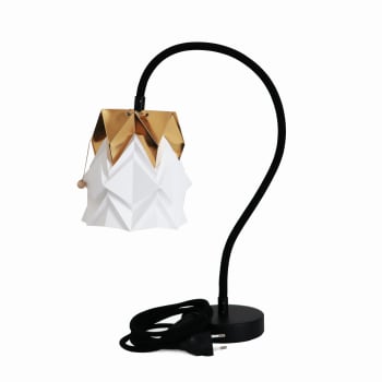 KIKYO - Lampada da tavolo base flessibile e piccolo paralume in carta