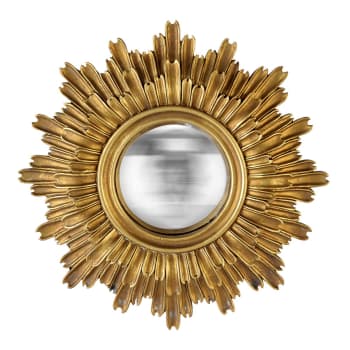 Miroir convexe soleil doré antique18 cm - Miroirs Luminaires et miroirs