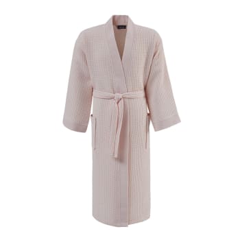 Peignoir Enfant Fille Coton Gaufré XUEMML - Kimono Carreaux Nid D'Abeille 6 à 15 Ans