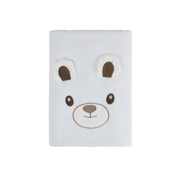 Bobby l'ours - Drap de bain enfant  blanc 70x130 cm