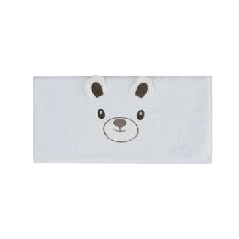 Bobby l'ours - Serviette de toilette enfant  blanc 50x90 cm