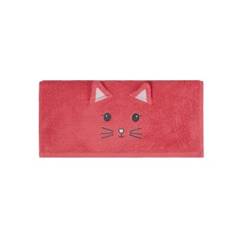 Misty le chat - Serviette de toilette enfant  framboise 50x90 cm