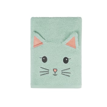 Misty le chat - Drap de bain enfant  menthe