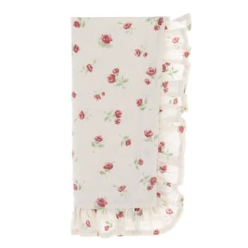 2er Set Handtücher aus Baumwolle mit roten  Blumen