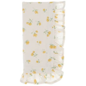2er Set Handtücher aus Baumwolle mit gelben Blumen