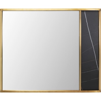 Cesaro - Miroir en acier doré et céramique noire 100x120