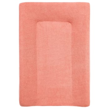 Housse de matelas à langer bébé rose en coton 50x70 cm