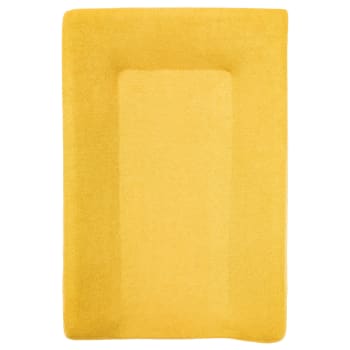 Housse de matelas à langer bébé jaune en coton 50x70 cm