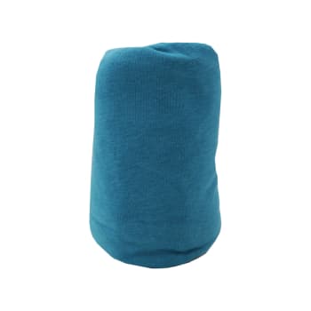 Drap-housse bébé bleu en coton 70x140 cm