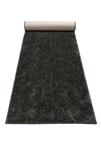 #swagger shag - Tapis de couloir poils longs doux brillant gris anthracite 80x300