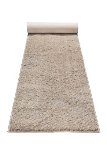 #swagger shag - Moderner Hochflor Teppich beige sand, Wohn-, Schlafzimmer, Flur 80x300