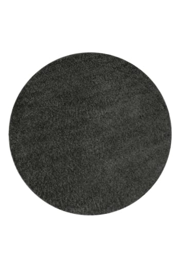 Tapis de salon rond en laine noir et gris avec arabesques trama par Gan  Rugs - Inspiration Luxe