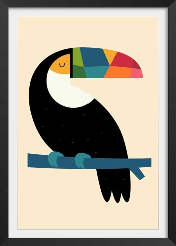 Affiche  toucan avec cadre noir 40x60cm