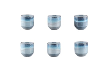 Genesis - Lot de 6 tasses en grès bleu D7,2
