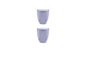 Pattern - Lot de 2 mugs en porcelaine bleu 30cl
