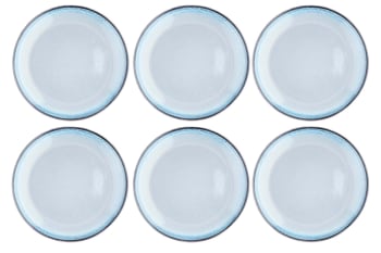Genesis - Lot de 6 assiettes plates en grès bleu D27