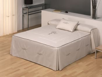 Colcha Edredón acolchada jacquard gris cama 135 (135x225+50 cm) TURIA