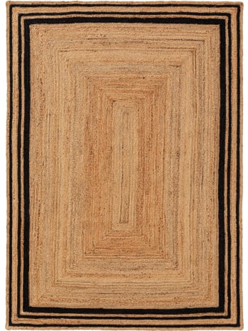 JUTTA - Tapis de jute noir 120x170