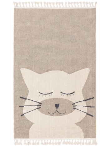 Tappeto Per Bambini Paco Home – Disegno Giungla Con Animali, 120 Cm Rotondo, Colore Beige/Crema, Materiale 100% Polipropilene