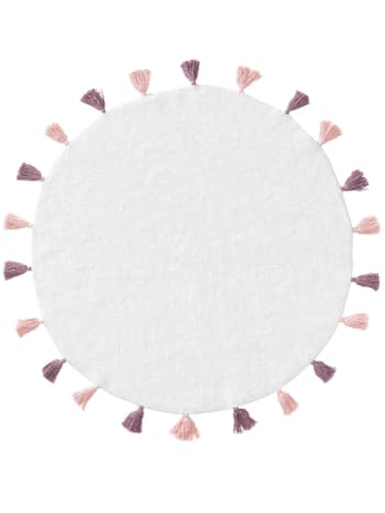 Tappeto Rotondo Cameretta Bambini 100 Cm – Flanella Morbida, Antiscivolo, Lavabile, Motivo Musicale