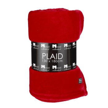 Famke - Plaid in pelliccia rosso 180x130