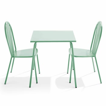 Set Giardino Kasanova - Tavolo E 2 Sedie In Ferro Verde Stile Shabby Chic - Foto 8