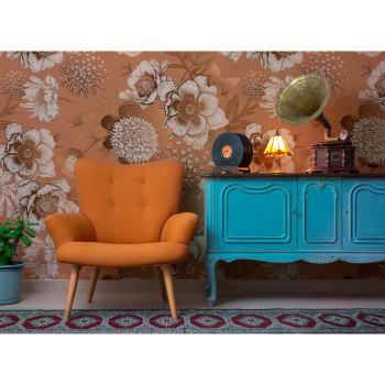MADELEINE - Papier peint panoramique motif floral Caramel 336x280cm