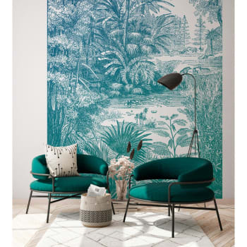 ARAUCARIA - Papier peint panoramique motif imprimé Vert émeraude 192x270cm