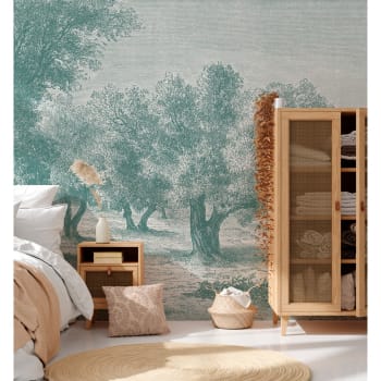 CAPRI - Papier peint panoramique motif imprimé Vert 288x270cm