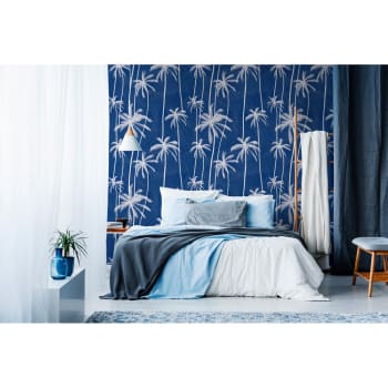 PALM JEANS - Papier peint panoramique motif imprimé Bleu outremer 192x280cm