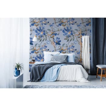 FLORALIES BLEU - Papier peint panoramique motif floral Bleu 480x270cm