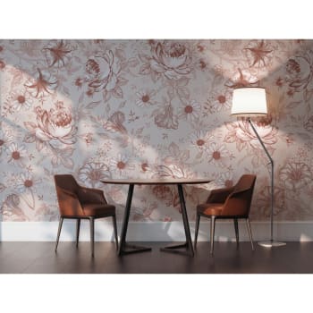 AMÉLIA - Papier peint panoramique motif floral Beige gris 288x280cm