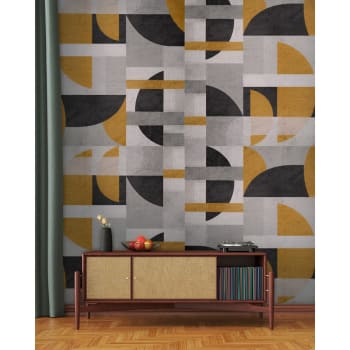 WALTER - Papier peint panoramique motif graphique Or 432x280cm