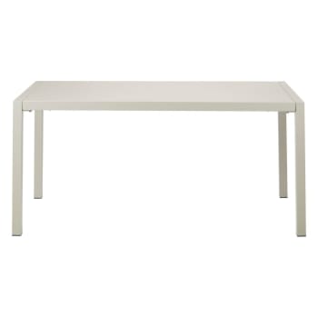 Quatris - Table de jardin 160cm métal beige