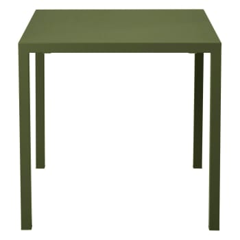 Quatris - Table de jardin carrée 80cm métal vert foncé