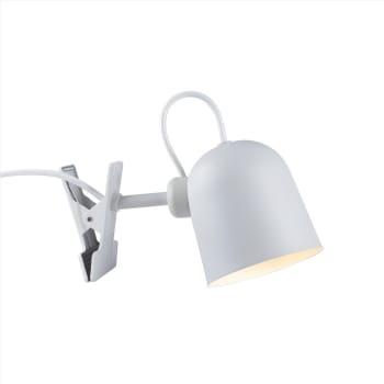ANGLE - Lámpara con pinza minimalista blanca con pantalla orientable