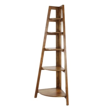 Scaffali Ad Angolo Newbridge 4 Ripiani In Stile Industriale Scuro – Piedi Regolabili, 34x34x125 Cm, Carico 5 Kg Per Ripiano