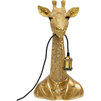 Lampe girafe en polyrésine dorée