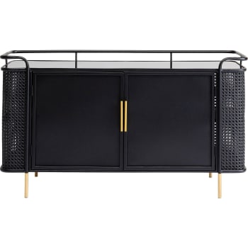 Fence - Sideboard mit 2 Türen Stahl und Glas, schwarz