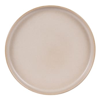 Uno - Lot de 6 assiettes plate   sable 28 cm  beige en grès H3