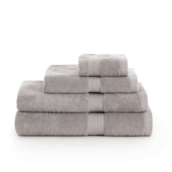 GREY - Pack de 2 toallas 100% algodón peinado 650 gr gris 50x100 cm