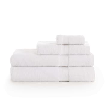 WHITE - Pack de 2 toallas 100% algodón peinado 650 gr blanco 50x100 cm