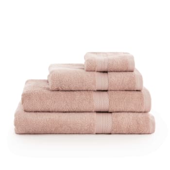 LIGHT PINK - Pack de 2 toallas 100% algodón peinado 650 gr rosa claro 50x100 cm